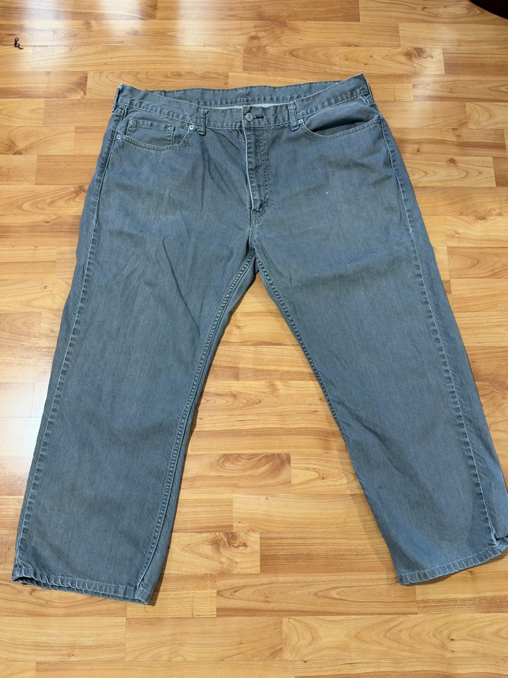 Levi’s 505 Men’s Jeans W42 L32 Gray Black 100% Cotton Regular Fit Straight Leg